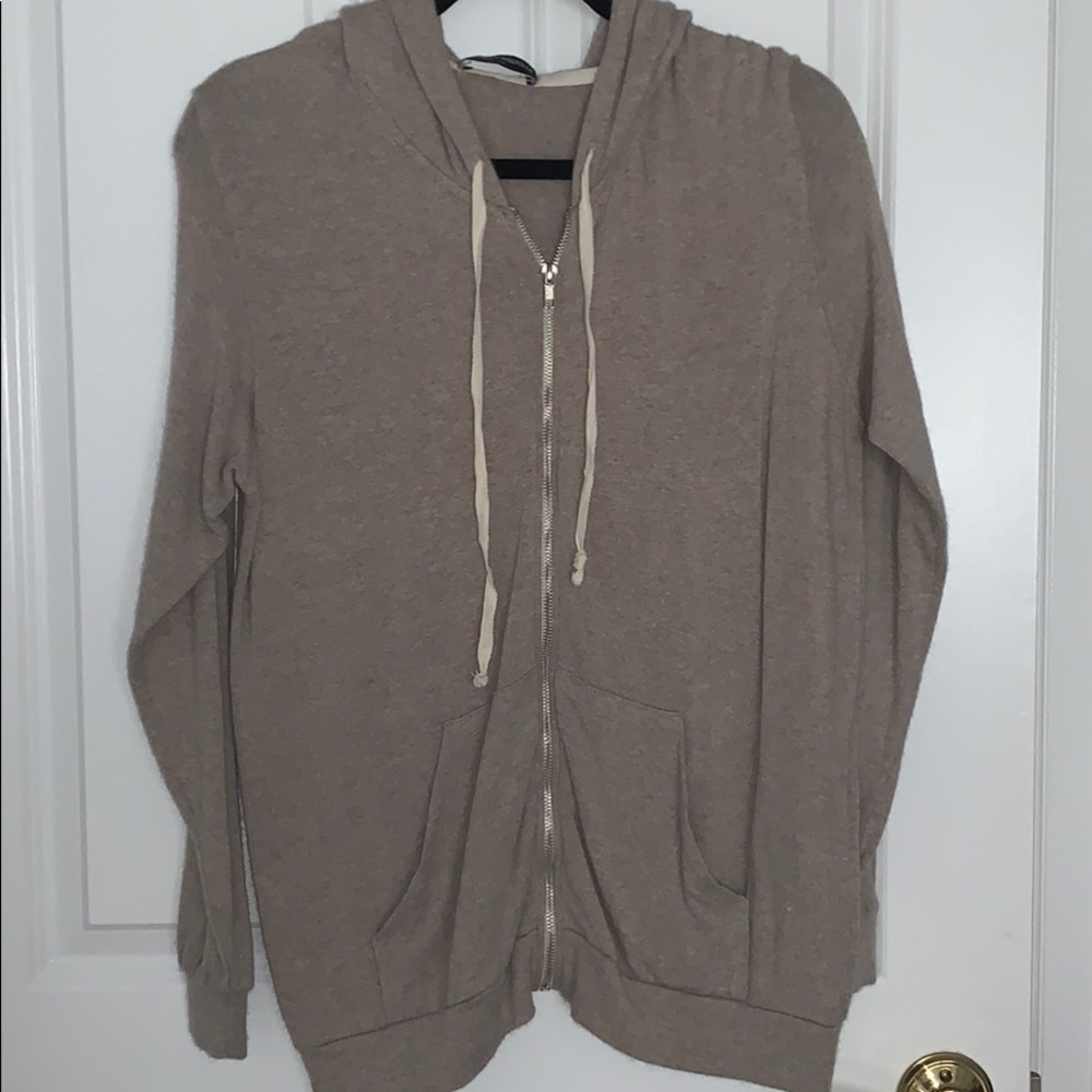 Grey zip up hoodie